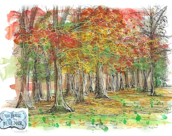 Weelsby Woods in the autumn print