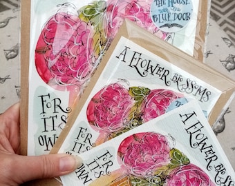 A flower blooms illustration range of cards