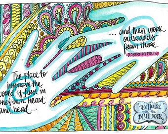 Heart and head print