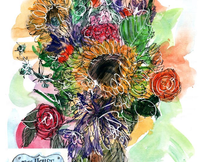 Birthday bouquet print