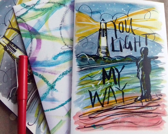 You light my way A5 card handmade envelope