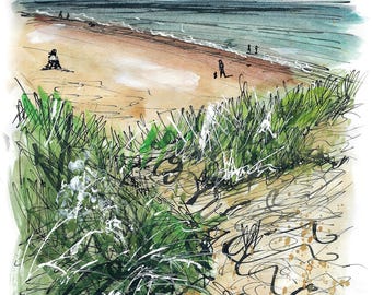 Beach walkers on the Fitties print