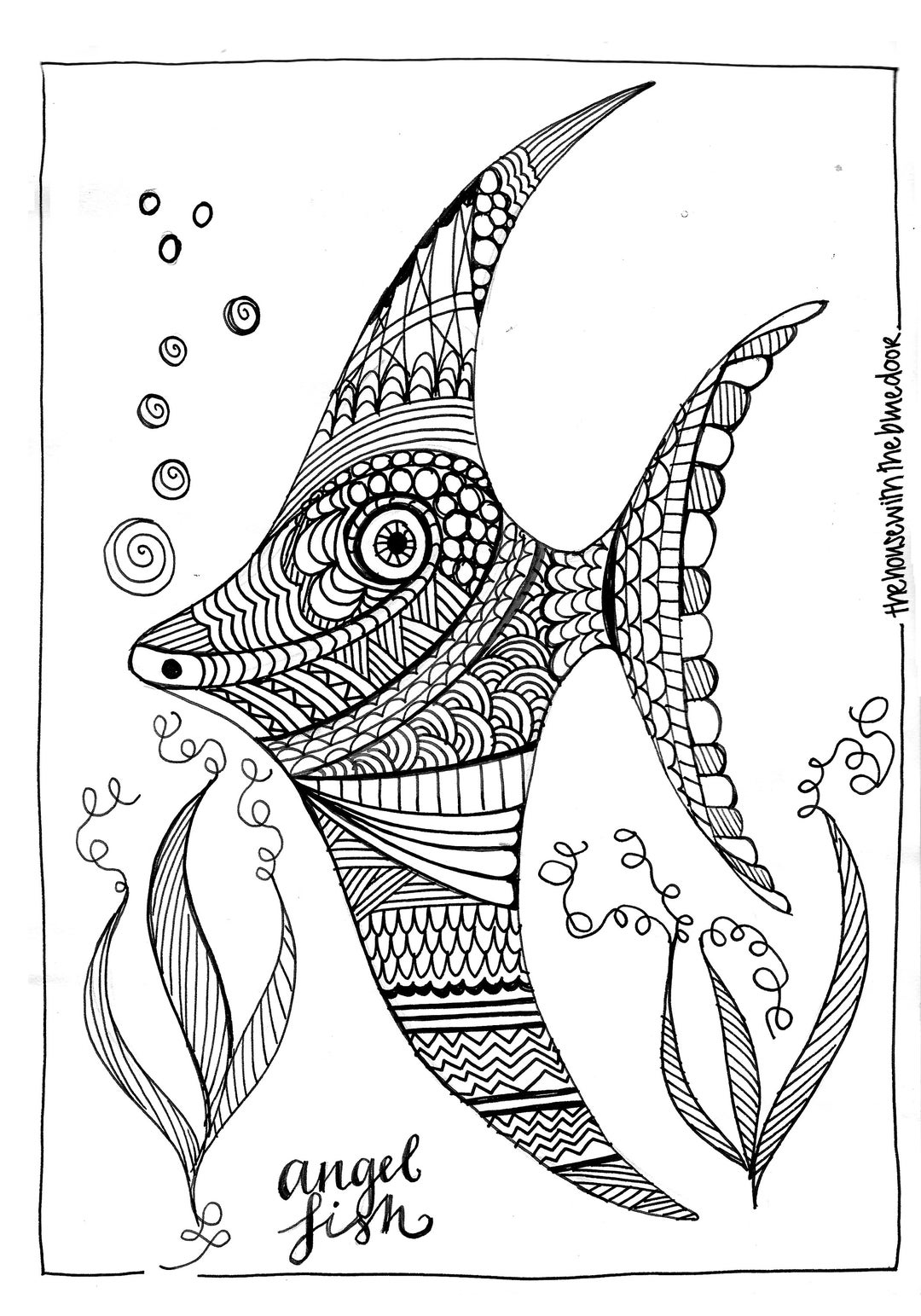 Angel Fish Mindfulness Colouring Sheet - Etsy