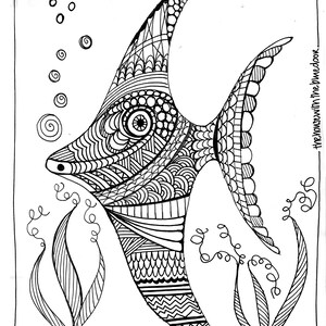 Angel Fish Mindfulness Colouring Sheet - Etsy