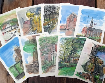 Set of 10 Grimsby postcards