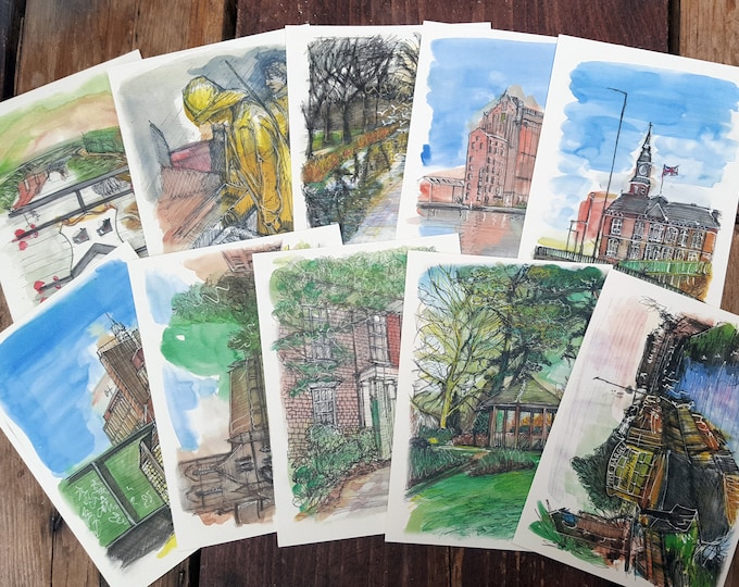 Set of 10 Grimsby postcards