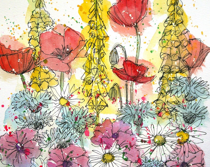 Wildflowers- yellow A4 print