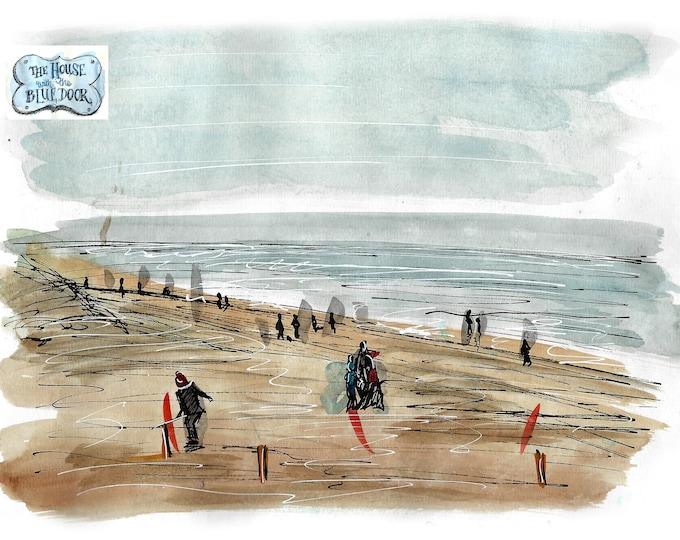 Cricket on the beach print