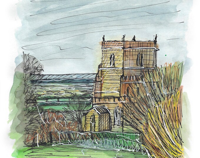 Walesby church print