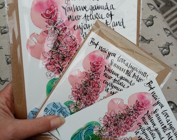 Hyacinth flower quote illustration range of cards