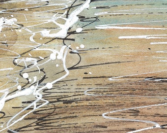 Golden shores abstract print