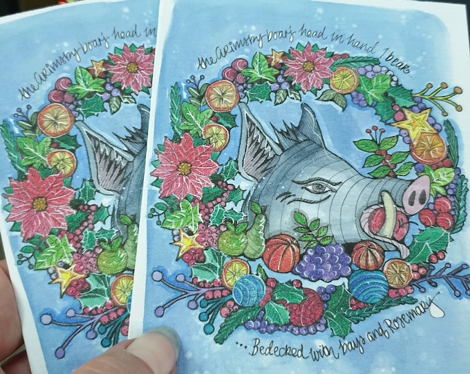 Grimsby boar Christmas card