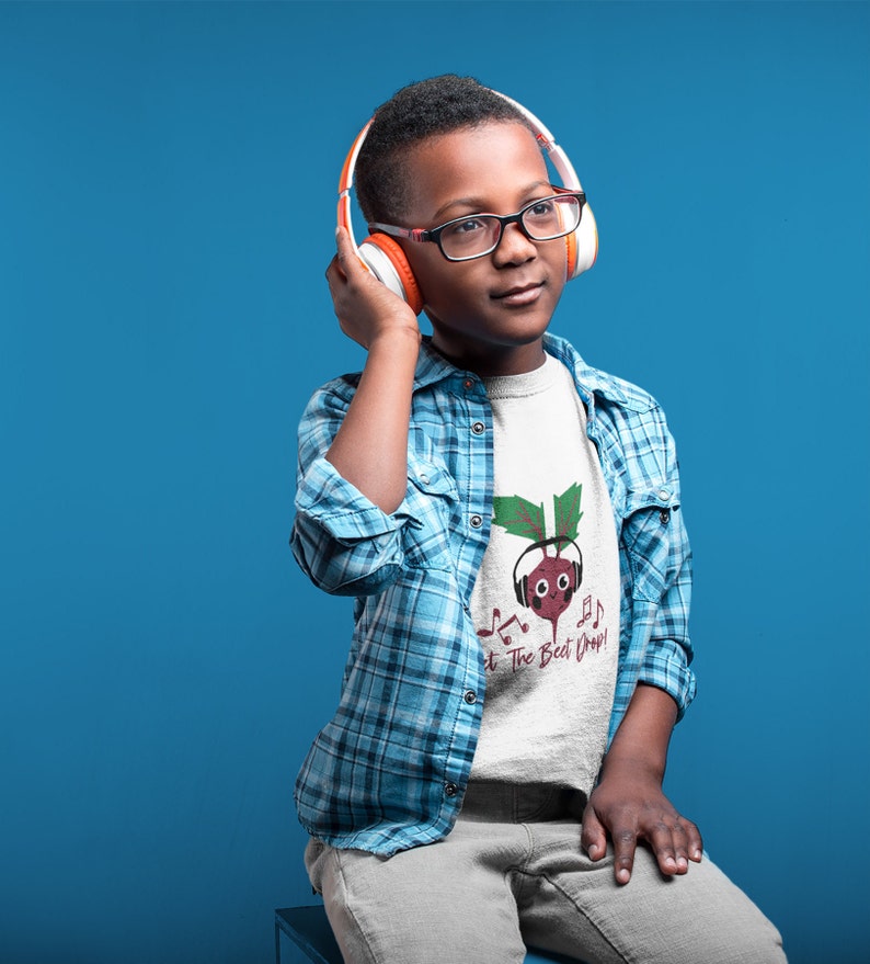 Beet with Headphones Cute Kids Onesie\u00ae Drop the Beat Musical Vegetable Onesie\u00ae