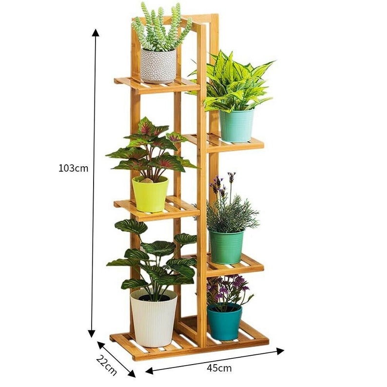 Multi Tier Plant Pot Stand Wood Flower Shelf Garden Decor Etsy UK