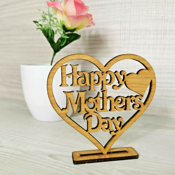 Details about   Happy-Mothers Day Gift Best Mum-Mummy-Wooden Heart-Plaque Freestanding-Love 