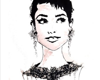 A3 Audrey Hepburn  - Limited Edition Print - Edition Size 5   - Art Print -