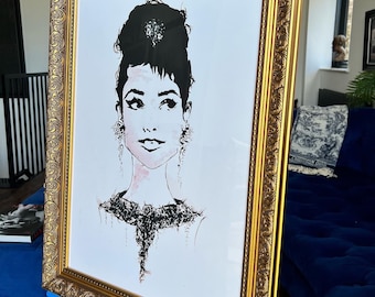 A2 Audrey Hepburn  -Framed limited Edition Print - Edition Size 2 - Art Print