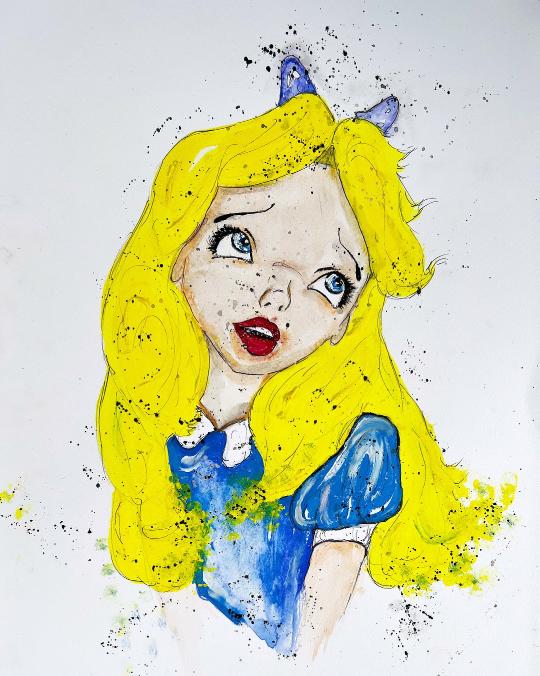 Alice in Wonderland Original Framed Painting Alice in Wonderland Art - Etsy