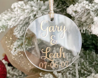Couples Ornament, Personalized Ornament, Custom Christmas Ornament, Anniversary Ornament, Xmas Ornament, Engaged Ornament, Ornament