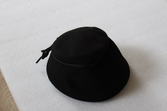 Vintage Black Hat 1940's - image 3