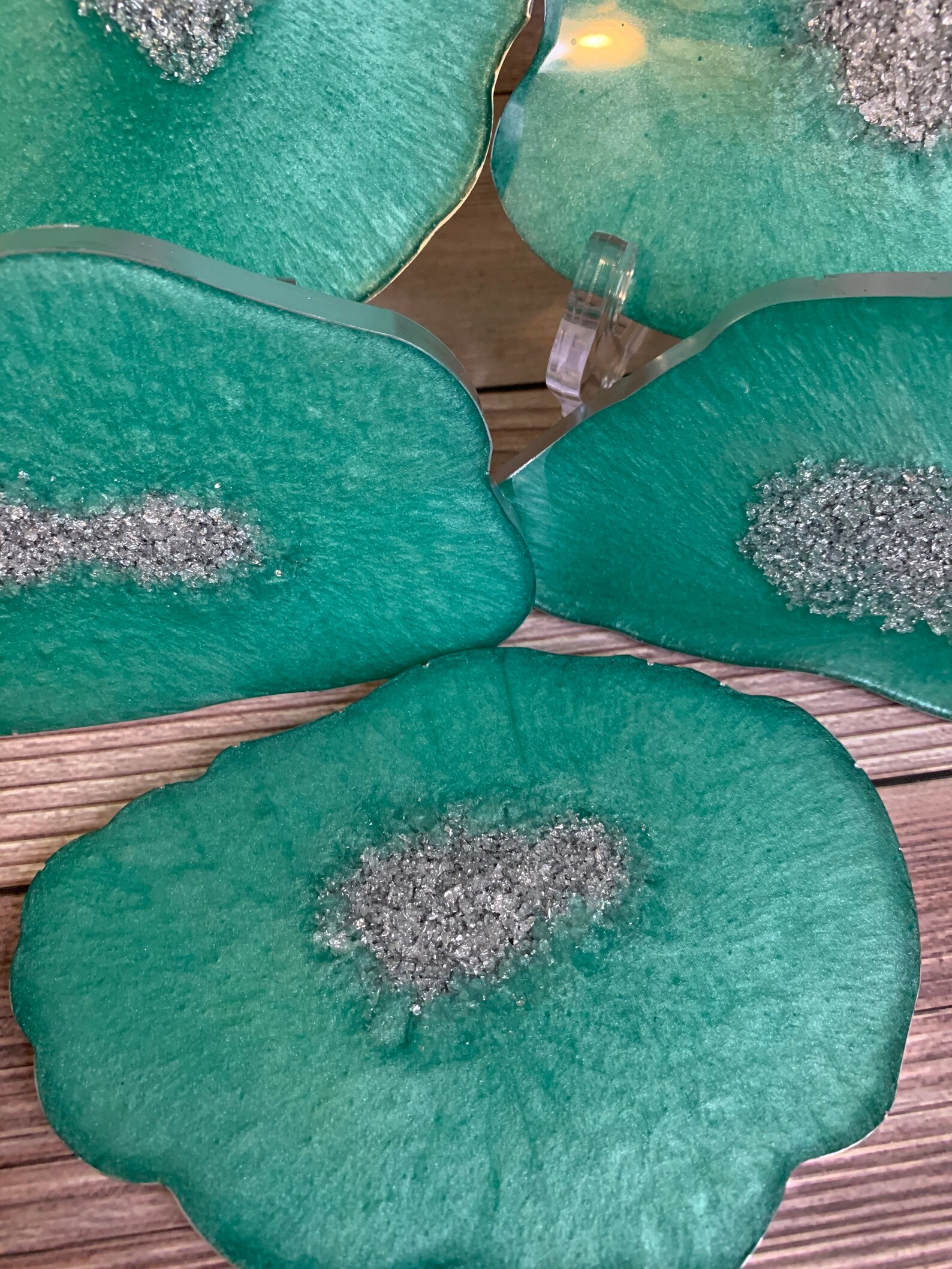 Turquoise blue drink coasters set of 5 Etsy