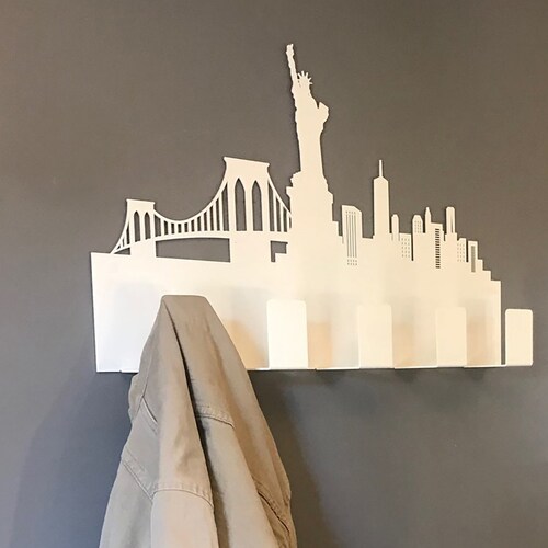 Wall-mounted coat rack skyline New shops York