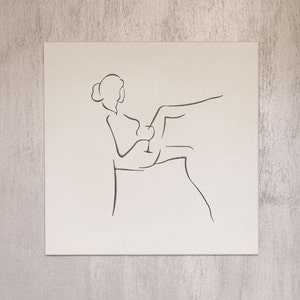 Carved metal painting - woman in chair - wall art