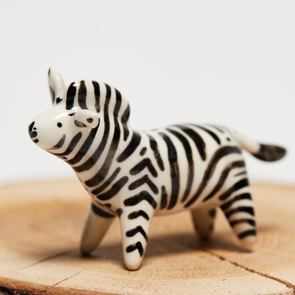 Ceramic Zebra Figurine Etsy