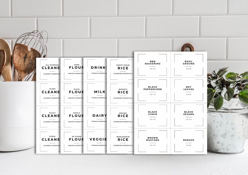 Ultimate Minimalist White Kitchen & Household Labels – Stylish ...