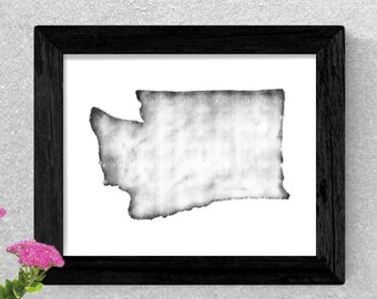 Minimalist Washington State Watercolor Print | PNW Art