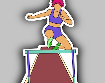 Vinyl Die-Cut Track Hurdle Sticker | Hurdler Sticker | Woman Hurdling | Woman Hurdler