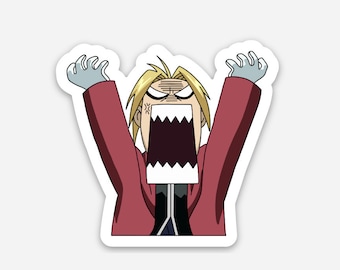 Vinyl Sticker | Angry Edward | Screaming Edward | Anime Character