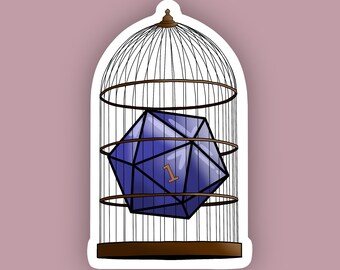 Vinyl Dice Jail Sticker | Nat 1 | Tabletop RPG | DND | D&D | D20