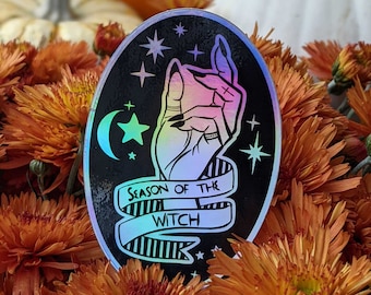 Season of the Witch Holographic Sticker | Halloween Witchy Sticker | Samhain Sticker