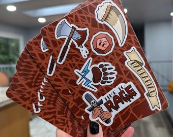 Barbarian Sticker Sheet | TTRPG | D&D Class Sticker Sheet