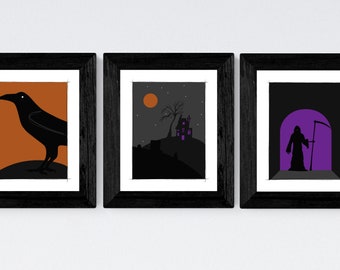 Limited Edition Spooky Season Triptych | Halloween Art | Halloween Prints