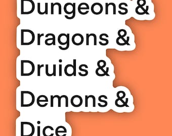 D&D | DND | Vinyl RPG List Sticker