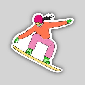 Vinilo Troquelada Snowboard Sticker / Snowboarder Sticker / Mujer Snowboarding / Mujer Snowboarder