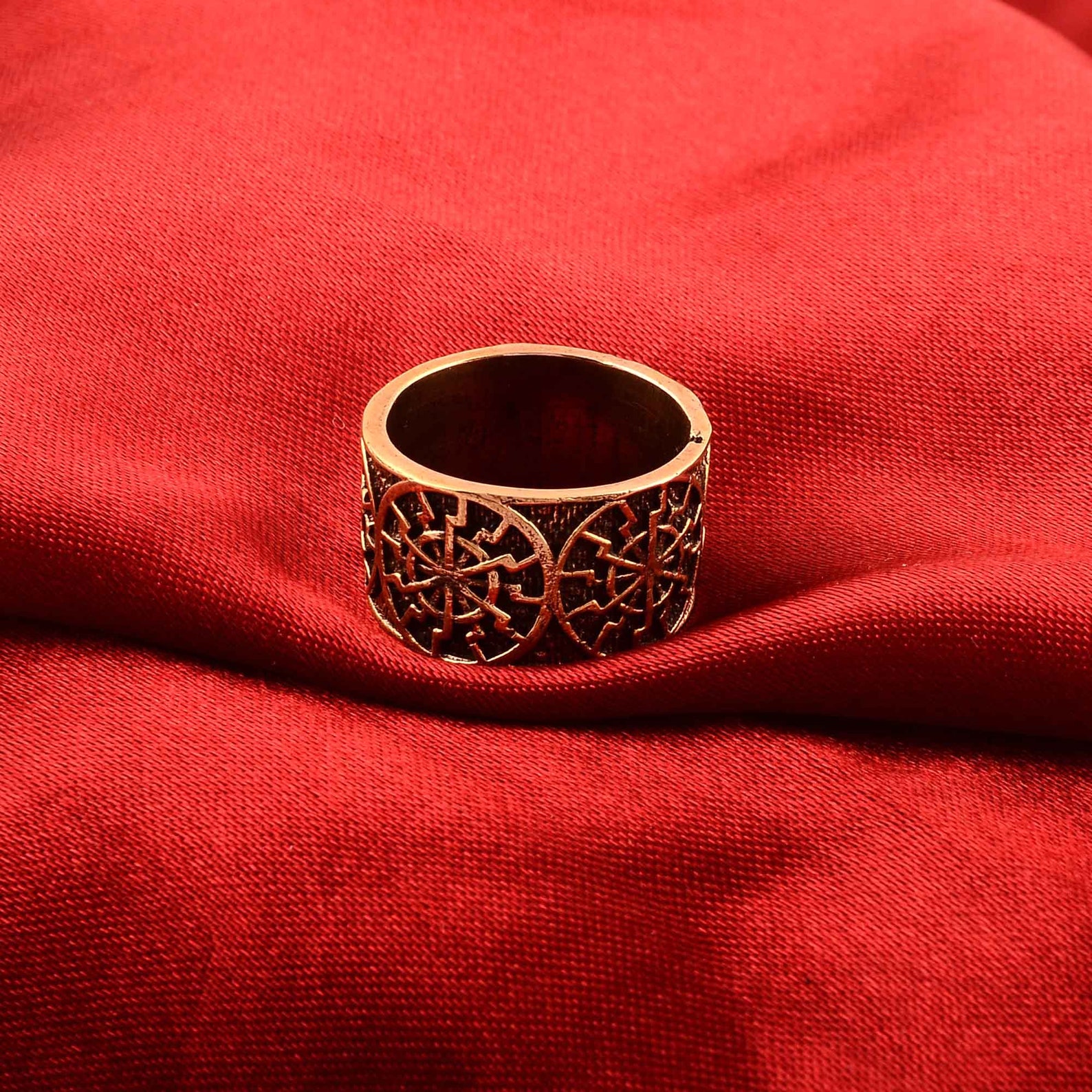 Anillo de pulgar hecho a mano de latón geométrico anillo de Etsy