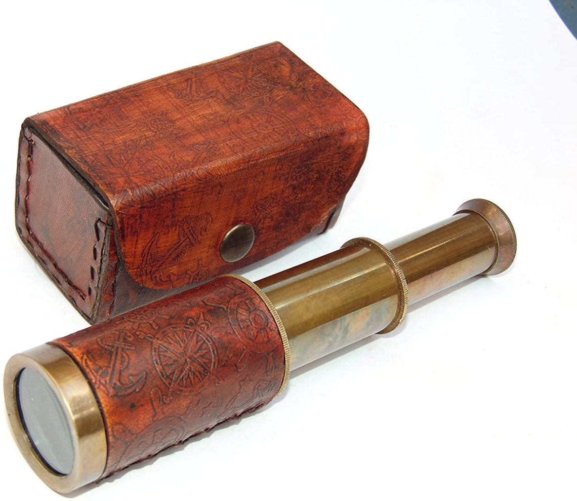 Brass Telescope Nautical Antique Hand Held Pocket Spyglass Etsy