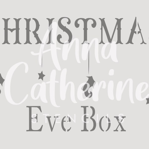 Christmas Stencil Christmas Eve box vintage festive 190 Micron Mylar Furniture Wall Art by Annie Bell