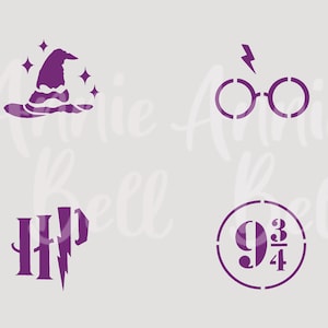 H Potter Wizard mini craft/face paint stencils 190 Micron Mylar by Annie Bell image 2