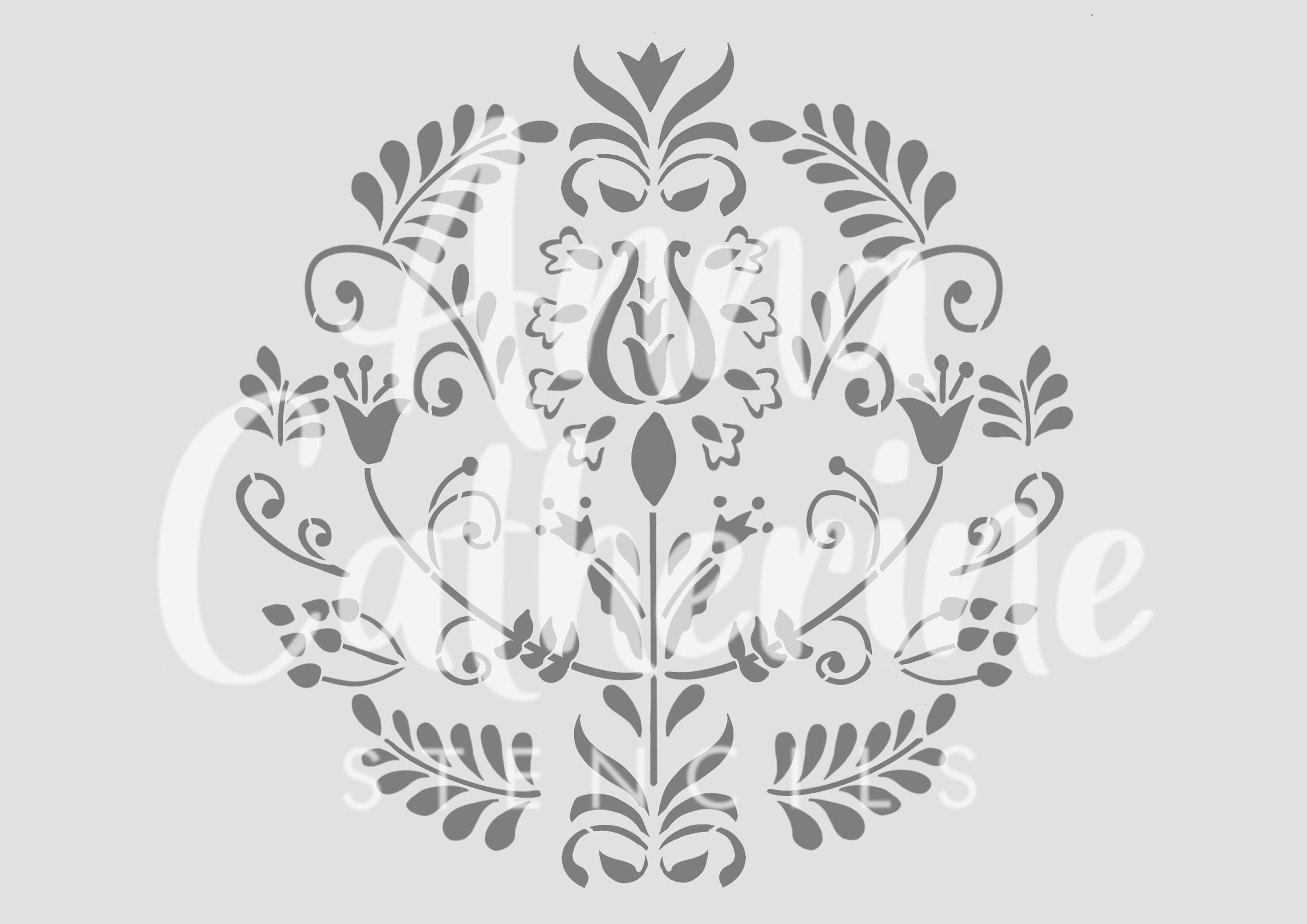 Shabby Chic Stencil Floral folk art pattern 190 Micron Mylar Etsy