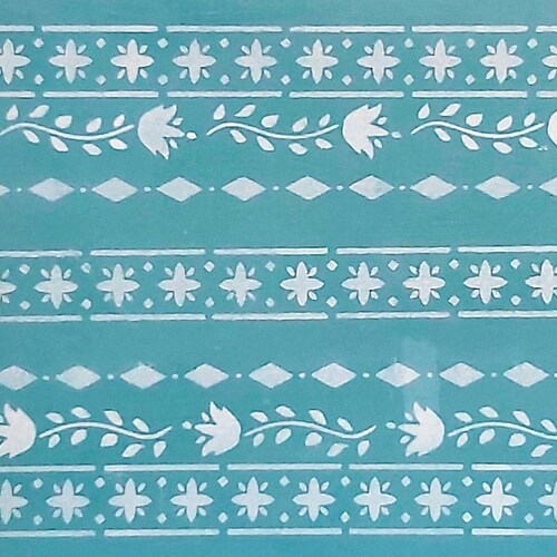 STENCIL 'Indian inlay effect' Repeat pattern, Quality, flexible, reusable, 250 Micron Mylar, Furniture, Wall Art, by Annie Bell