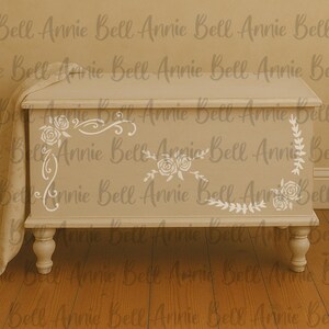 STENCIL 'Corner rose borders' Vintage design, Superior, flexible, reusable, 250 Micron Mylar, Furniture upcycle, Wall Art, by Annie Bell