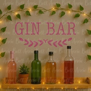 Gin Bar Stencil, Flexible Reusable superior 250 micron Mylar, Home Decor