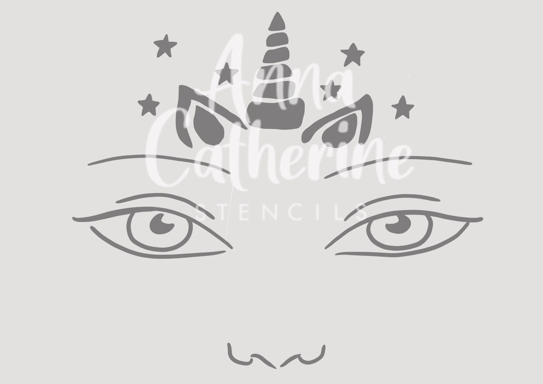 Face Paint Stencils Unicorn and Stars Festival Airbrush 190 Micron