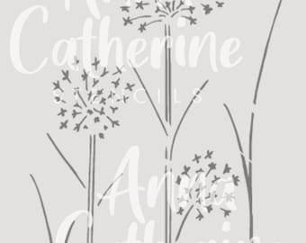 Shabby Chic Stencil Cow parsley vintage floral 190 Micron Mylar Furniture Wall Art by Annie Bell