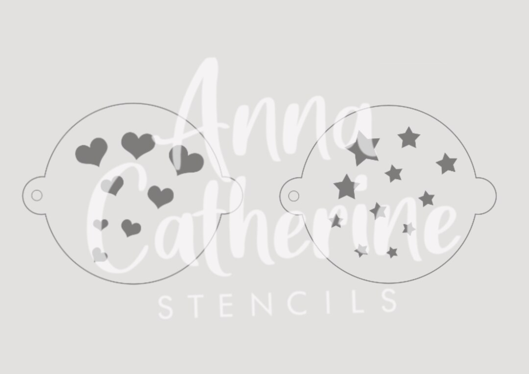Face Paint Stencils Hearts and Stars Festival 190 Micron Mylar Etsy