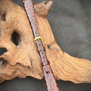 Vintage 1960's Austrian Exactly Brown Crocodile 14mm Watch Strap